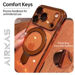AIRKAS iPhone 17 Corner Airbags Magnetic Shockproof Ice-Clear Stand Case – Anti-Yellowing & Full-Edge Protection