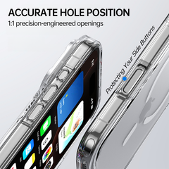 AIRKAS iPhone 17 Pro Max Magnetic Clear Protective Case – Glittering Finish, Strong Drop Defense