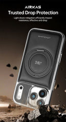 AIRKAS Luxury Leather 360° Rotating Stand iPhone Case with MagSafe for iPhone 17 Pro Max/ 16 / 15/ 14 / 13