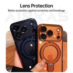 AIRKAS iPhone 17 Corner Airbags Magnetic Shockproof Ice-Clear Stand Case – Anti-Yellowing & Full-Edge Protection