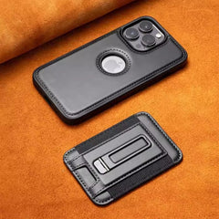 AIRKAS Premium Magnetic Leather Wallet Case For iPhone 14-17 with Detachable Stand