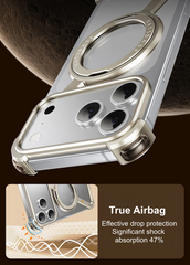 AIRKAS Metallic MagSafe iPhone Case with Rotating Stand & Drop Protection