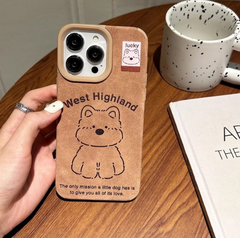 West Highland Warm Brown Leather iPhone Case – Cozy Style, All-Around Protection
