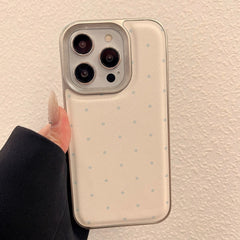 Korean Minimalist Polka Dot Leather iPhone Case