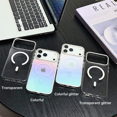AIRKAS iPhone 17 Pro Max Magnetic Clear Protective Case – Glittering Finish, Strong Drop Defense