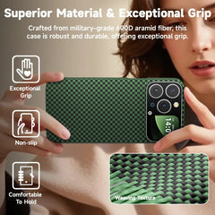 AIRKAS Upgraded  Global Limited Forged Carbon Fiber Magenetic Future-Tech Smart Case  for iPhone 16 Pro Max