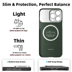 AIRKAS Upgraded  Global Limited Forged Carbon Fiber Magenetic Future-Tech Smart Case  for iPhone 16 Pro Max