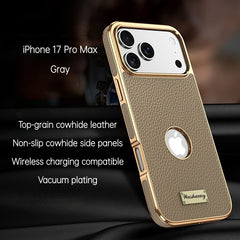 AIRKAS Genuine Real Leather MagSafe Case for iPhone 17 Pro Max