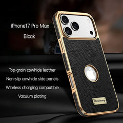 AIRKAS Genuine Real Leather MagSafe Case for iPhone 17 Pro Max