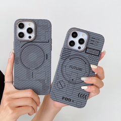 Matte Carbon Fiber Magnetic Protective Case for iPhone 17/16 Pro Max