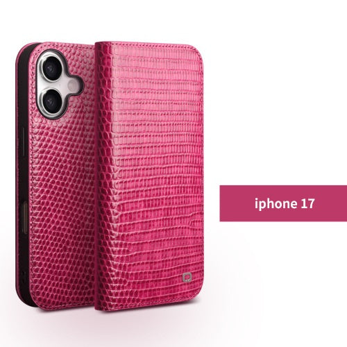 New Rose Red Real Leather iPhone Case for iPhone 17 Pro Max   iPhone 16 Pro Max  - Warm Touch, Elegant Protection