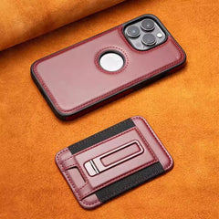 AIRKAS Premium Magnetic Leather Wallet Case For iPhone 14-17 with Detachable Stand