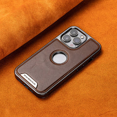 Luxury Leather Built-in MagSafe Case for iPhone (card holder unincluded）