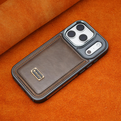 AIRKAS iPhone 17 Series Faux Leather Lens Protective Case