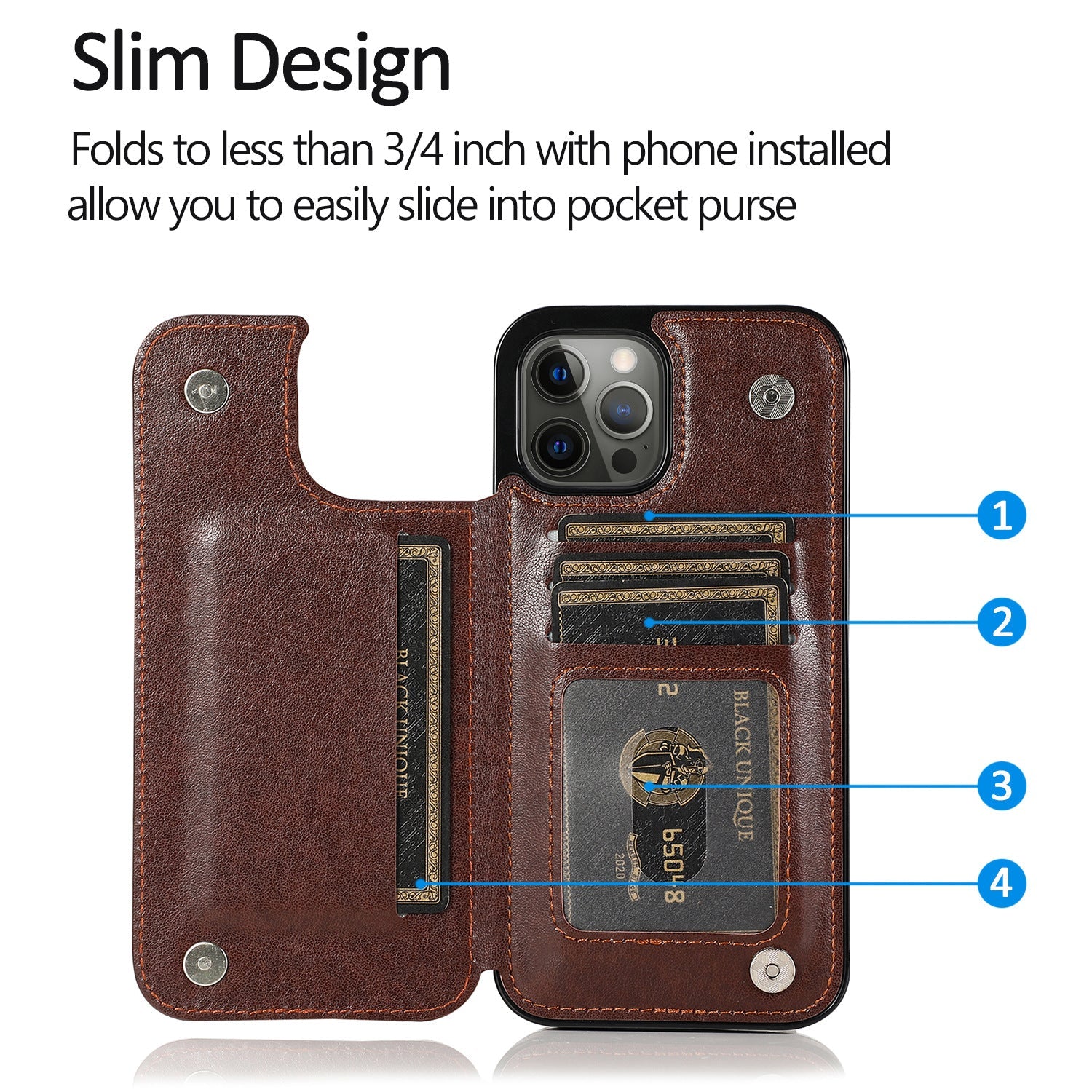 Classic Embossed Slim Folio Case with Card Storage