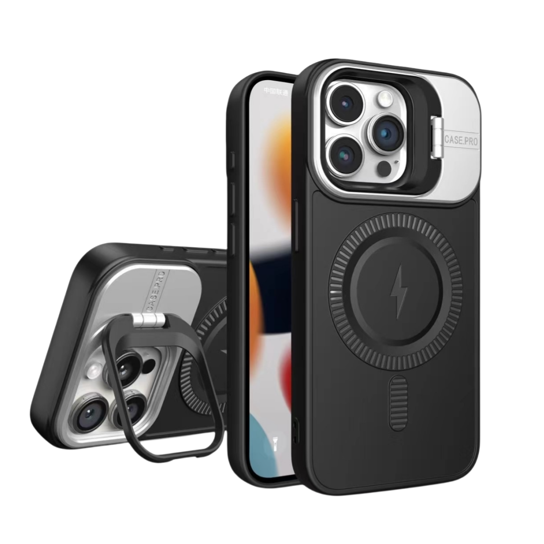 Magnetic hidden bracket protective case Apple phone case