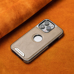 Luxury Leather Built-in MagSafe Case for iPhone (card holder unincluded）