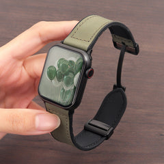 AIRKAS Genuine Leather Ultra Magnetic Band For iwatch Series 11/10/9/8