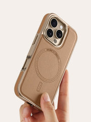Magnetic Slim Vegan Leather Case | Electroplated Edge, MagSafe Ready