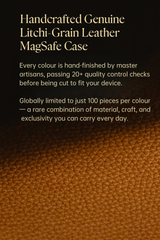 Genuine Litchi-Grain Real Leather MagSafe Case for iPhone 17/16/15/ Series