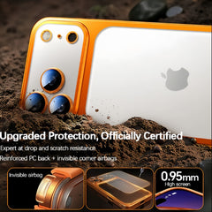AIRKAS iPhone 17 Series Drop-Proof Matte Electroplated Case with Full Lens Protection