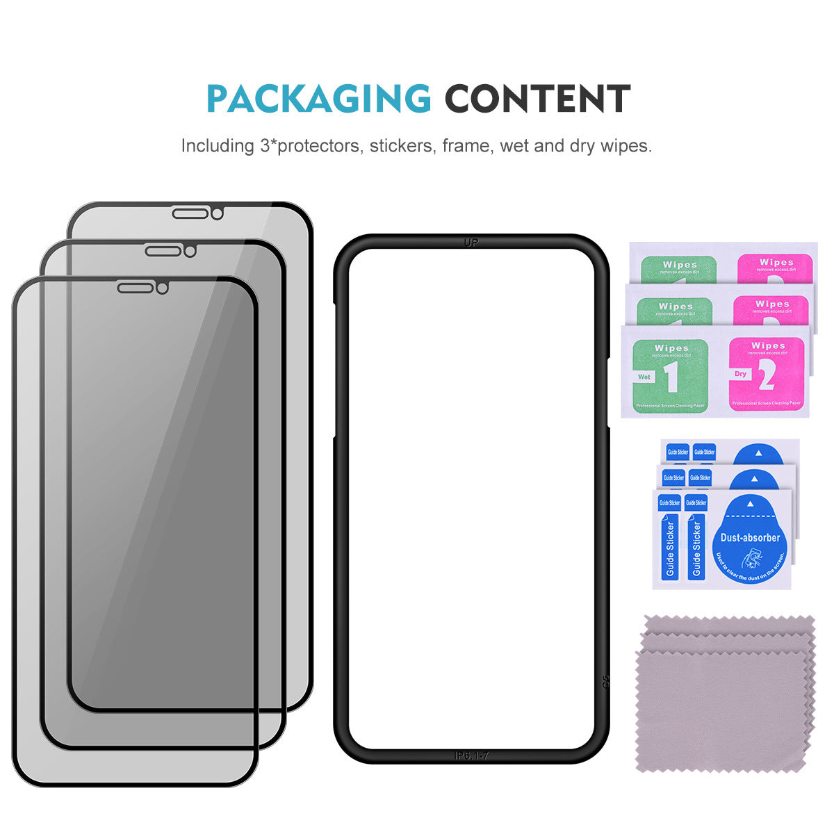Apple High-end privacy screen protector with installation tool (3-Pack)