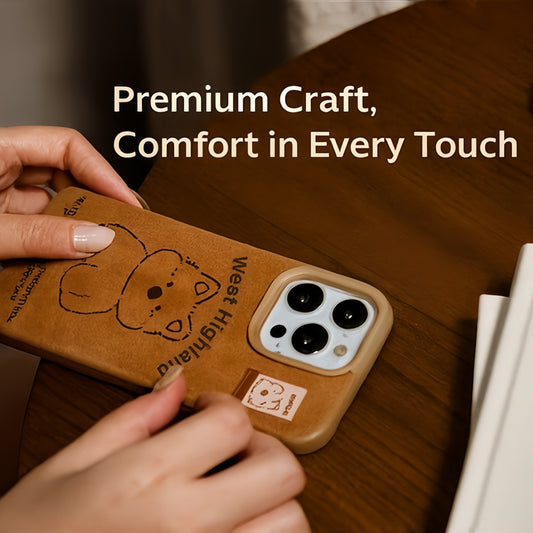 West Highland Warm Brown Leather iPhone Case – Cozy Style, All-Around Protection