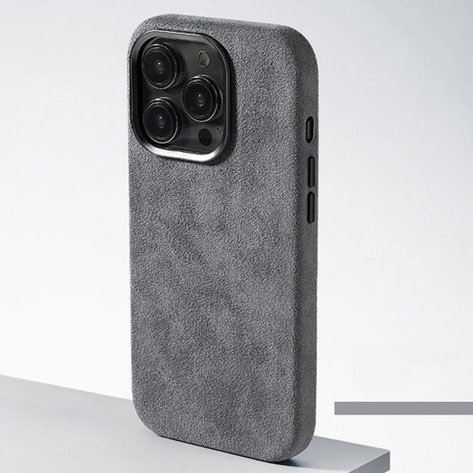 Premium Suede Texture Protective Case for iPhone 16 Pro/Pro Max – Space Grey