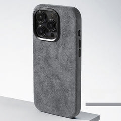 Premium Suede Texture Protective Case for iPhone 16 Pro/Pro Max – Space Grey