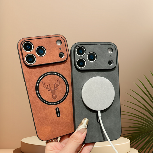 AIRKAS Lucky Deer iPhone 17 Series Premium Vegan Leather Magnetic Case