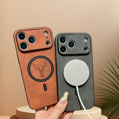 AIRKAS Lucky Deer iPhone 17 Series Premium Vegan Leather Magnetic Case