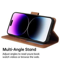 3-in-1 Flip Leather Phone Case - Premium Protection for Modern Men iPhone 16/15/14 Pro Max