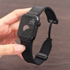 AIRKAS Genuine Leather Ultra Magnetic Band For iwatch Series 11/10/9/8