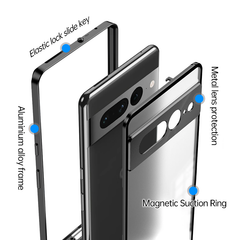 AIRKAS Magnetic Aluminum Frosted back Case with Camera Protection For Google Pixel Series