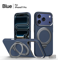 AIRKAS Rotating Bracket Metal Lens Ring Magnetic Wireless Charging Translucent Matte Cover