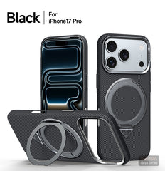 AIRKAS Rotating Bracket Metal Lens Ring Magnetic Wireless Charging Translucent Matte Cover