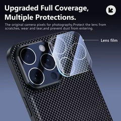 Carbon Fiber Pattern Magnetic Phone Case with Camera Protection For iPhone 16 / 15 / 14 Pro Max