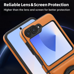 Rotating Magnetic Stand Shockproof Leather Cover Samsung Z Flip Case