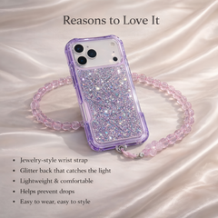AIRKAS Bling Glitter iPhone Case with Crystal Wrist Strap – Shockproof Full Protection