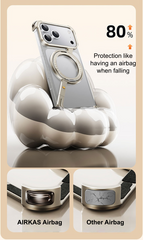 AIRKAS Metallic MagSafe iPhone Case with Rotating Stand & Drop Protection