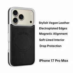 Magnetic Slim Vegan Leather Case | Electroplated Edge, MagSafe Ready