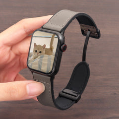 AIRKAS Genuine Leather Ultra Magnetic Band For iwatch Series 11/10/9/8