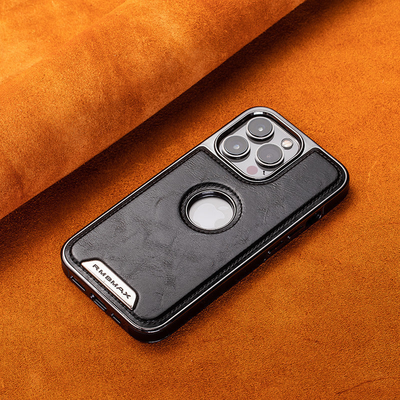 Luxury Leather Built-in MagSafe Case for iPhone (card holder unincluded）