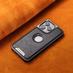 Luxury Leather Built-in MagSafe Case for iPhone (card holder unincluded）