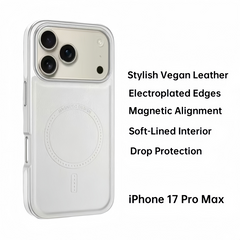 Magnetic Slim Vegan Leather Case | Electroplated Edge, MagSafe Ready