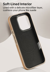 Magnetic Slim Vegan Leather Case | Electroplated Edge, MagSafe Ready