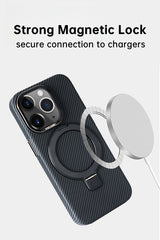 Carbon Composite Case with Smooth Magnetic Stand Integration