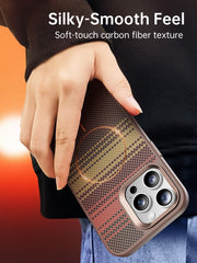 Magnetic Carbon Fiber Texture Case for iPhone