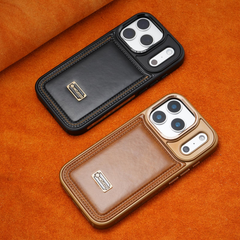 AIRKAS iPhone 17 Series Faux Leather Lens Protective Case