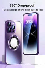 360° Magnetic Protection iPhone Case – HD Glass, Metal Frame, Shockproof Design